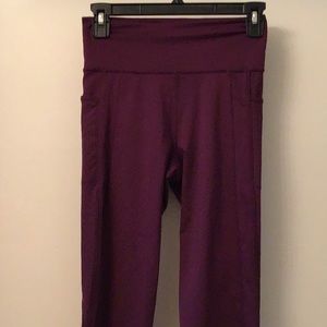 Deep purple exercise leggings